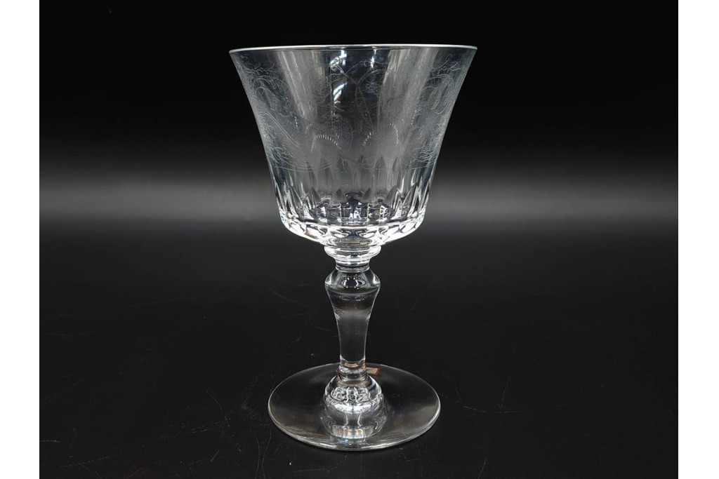 フランス　Baccarat(バカラ)　パルメ　繊細な装飾が上品なワイングラス1点・シャンパングラス2点セット　(R-087868)