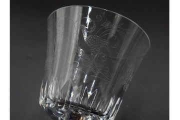 フランス　Baccarat(バカラ)　パルメ　繊細な装飾が上品なワイングラス1点・シャンパングラス2点セット　(R-087868)