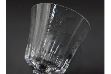 フランス　Baccarat(バカラ)　パルメ　繊細な装飾が上品なワイングラス1点・シャンパングラス2点セット　(R-087868)