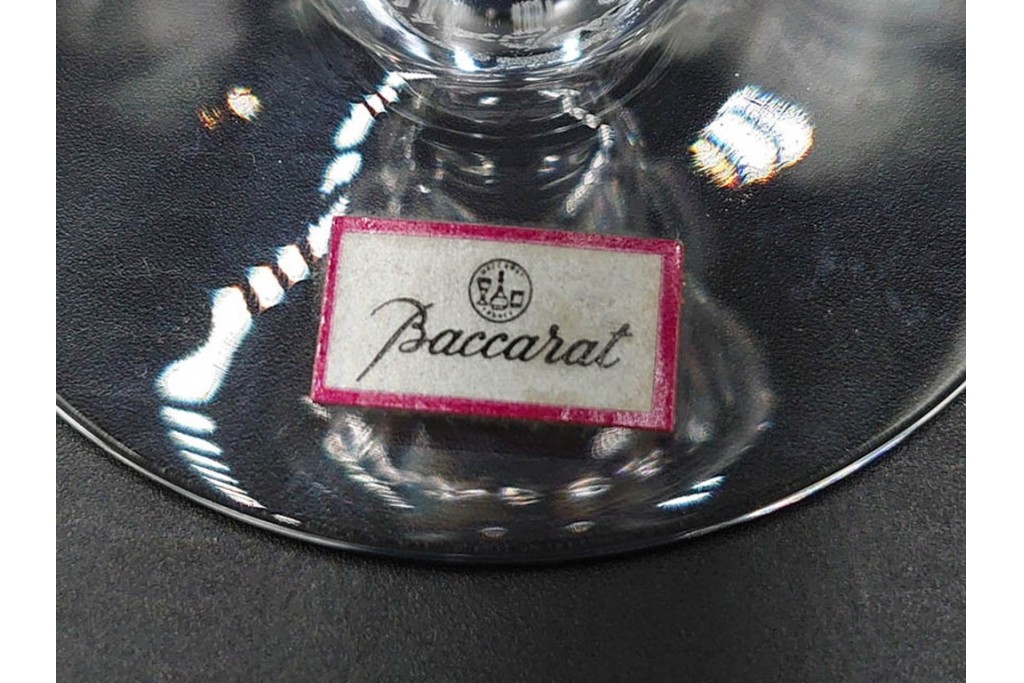 フランス　Baccarat(バカラ)　パルメ　繊細な装飾が上品なワイングラス1点・シャンパングラス2点セット　(R-087868)