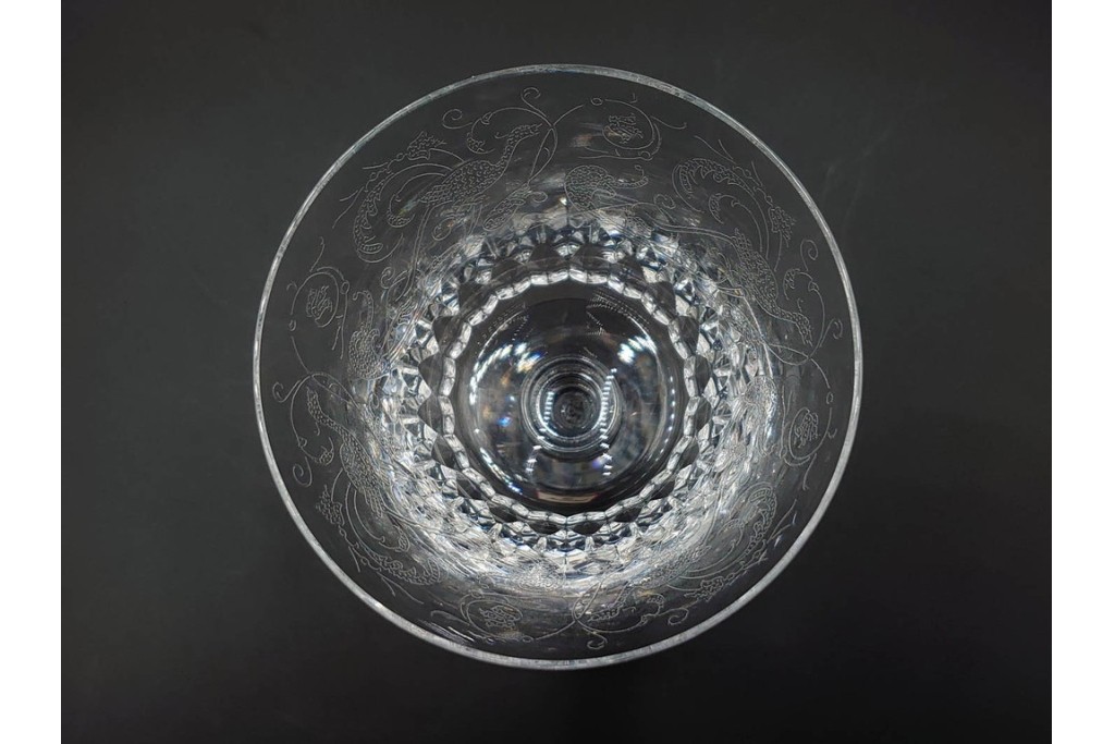 フランス　Baccarat(バカラ)　パルメ　繊細な装飾が上品なワイングラス1点・シャンパングラス2点セット　(R-087868)