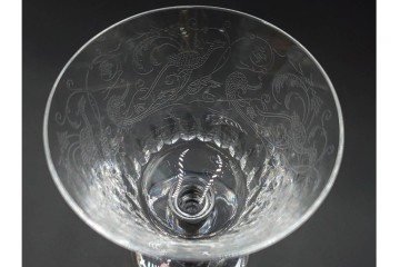 フランス　Baccarat(バカラ)　パルメ　繊細な装飾が上品なワイングラス1点・シャンパングラス2点セット　(R-087868)