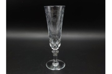 フランス　Baccarat(バカラ)　パルメ　繊細な装飾が上品なワイングラス1点・シャンパングラス2点セット　(R-087868)