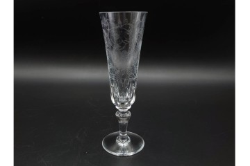 フランス　Baccarat(バカラ)　パルメ　繊細な装飾が上品なワイングラス1点・シャンパングラス2点セット　(R-087868)