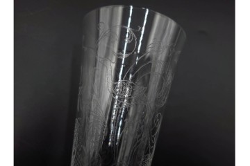 フランス　Baccarat(バカラ)　パルメ　繊細な装飾が上品なワイングラス1点・シャンパングラス2点セット　(R-087868)