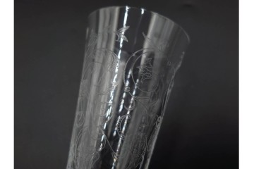 フランス　Baccarat(バカラ)　パルメ　繊細な装飾が上品なワイングラス1点・シャンパングラス2点セット　(R-087868)