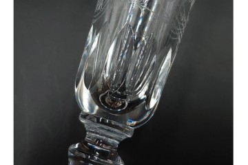 フランス　Baccarat(バカラ)　パルメ　繊細な装飾が上品なワイングラス1点・シャンパングラス2点セット　(R-087868)