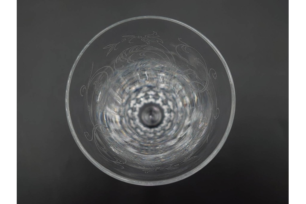 フランス　Baccarat(バカラ)　パルメ　繊細な装飾が上品なワイングラス1点・シャンパングラス2点セット　(R-087868)