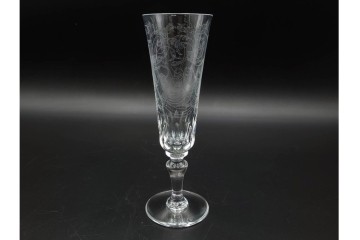フランス　Baccarat(バカラ)　パルメ　繊細な装飾が上品なワイングラス1点・シャンパングラス2点セット　(R-087868)