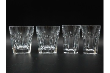 フランス　Baccarat(バカラ)　アルクール　重厚感のあるカットが美しいタンブラー4点セット　(R-087869)