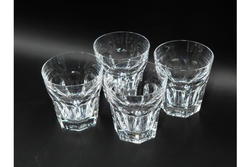 フランス　Baccarat(バカラ)　アルクール　重厚感のあるカットが美しいタンブラー4点セット　(R-087870)