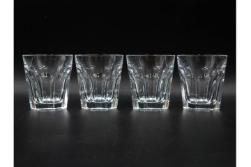 フランス　Baccarat(バカラ)　アルクール　重厚感のあるカットが美しいタンブラー4点セット　(R-087870)