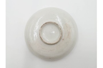 江戸期　初期伊万里　染付・色絵　三分の一高台　2.8寸　素朴な趣がある豆皿　(R-087874)