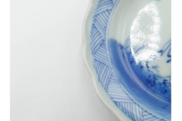 江戸期　古伊万里　染付　直径約8cm(2.7寸)　兎の絵付けが愛らしい豆皿4枚セット　(R-087881)