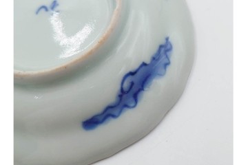 江戸期　古伊万里　染付　直径約8cm(2.7寸)　兎の絵付けが愛らしい豆皿4枚セット　(R-087881)