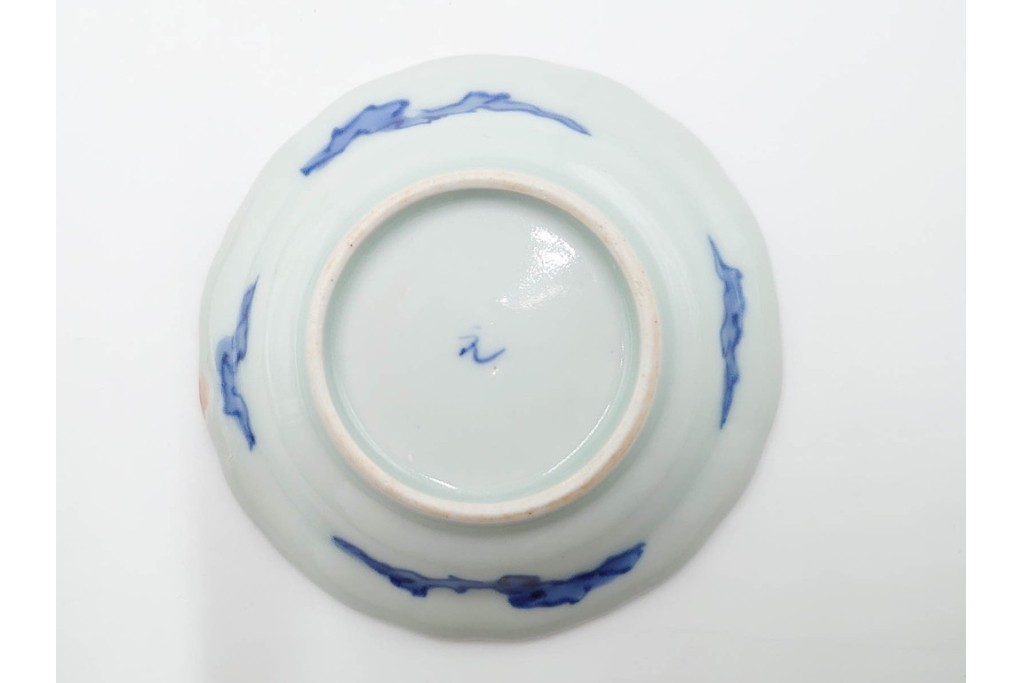 江戸期　古伊万里　染付　直径約8cm(2.7寸)　兎の絵付けが愛らしい豆皿4枚セット　(R-087881)