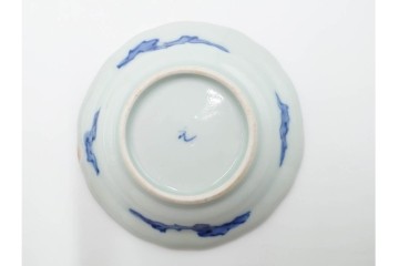 江戸期　古伊万里　染付　直径約8cm(2.7寸)　兎の絵付けが愛らしい豆皿4枚セット　(R-087881)