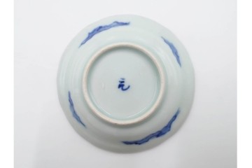江戸期　古伊万里　染付　直径約8cm(2.7寸)　兎の絵付けが愛らしい豆皿4枚セット　(R-087881)