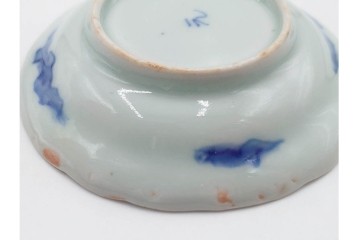 江戸期　古伊万里　染付　直径約8cm(2.7寸)　兎の絵付けが愛らしい豆皿4枚セット　(R-087881)