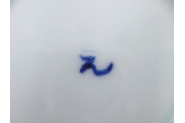 江戸期　古伊万里　染付　直径約8cm(2.7寸)　兎の絵付けが愛らしい豆皿5枚セット　(R-087882)