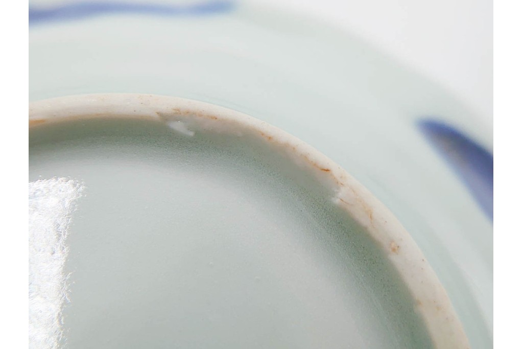 江戸期　古伊万里　染付　直径約8cm(2.7寸)　兎の絵付けが愛らしい豆皿5枚セット　(R-087882)