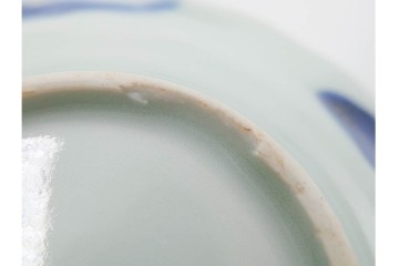 江戸期　古伊万里　染付　直径約8cm(2.7寸)　兎の絵付けが愛らしい豆皿5枚セット　(R-087882)