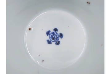 江戸期　古伊万里　染付・金彩　草花文が描かれたそば猪口4点セット　(R-087888)