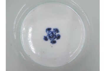 江戸期　古伊万里　染付・金彩　草花文が描かれたそば猪口5点セット　(R-087889)