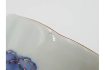 江戸期　古伊万里　染付・金彩　草花文が描かれたそば猪口5点セット　(R-087889)