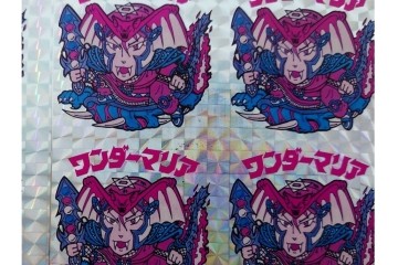 当時物　インクずれエラー　ビックリマン　悪魔VS天使シール　ワンダーマリア　パチ物のアンカットシート　(R-087891)