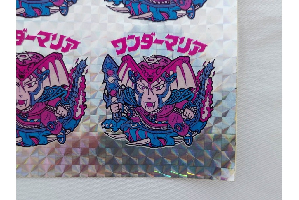 当時物　インクずれエラー　ビックリマン　悪魔VS天使シール　ワンダーマリア　パチ物のアンカットシート　(R-087891)