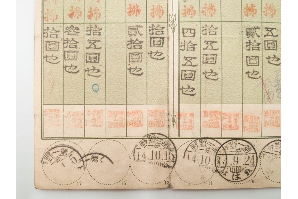 昭和初期　第一・第三野戦　郵便貯金通帳5枚セット　(R-087893)