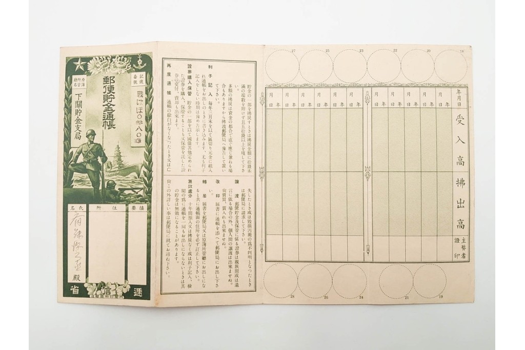 昭和初期　第一・第三野戦　郵便貯金通帳5枚セット　(R-087893)