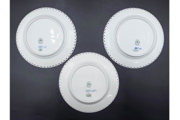 デンマーク製　ROYAL COPENHAGEN(ロイヤルコペンハーゲン)　ブルーフルーテッド フルレース　直径約17cm　プレート3枚セット　定価(3枚合計)13万8600円　(R-087894)