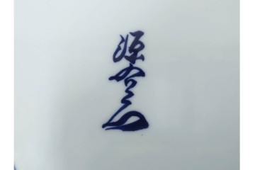 源右衛門　有田焼　染錦藤絵　直径約46cm(1尺5寸)　繊細な絵付けが優美な大皿　共箱付き　(R-087895)