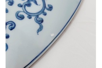 源右衛門　有田焼　染錦藤絵　直径約46cm(1尺5寸)　繊細な絵付けが優美な大皿　共箱付き　(R-087895)