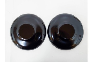 輪島塗　木製　蒔絵と沈金による花文が上品な茶托10点・銘々皿5点セット　共箱付き　(R-087896)
