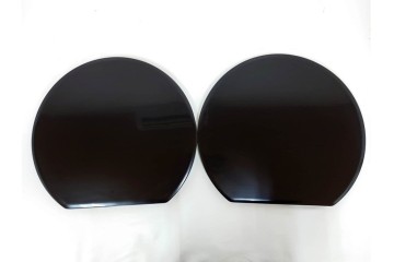 輪島塗　木製　艶やかな黒塗が上品な半月膳10点セット　共箱付き　(R-087898)
