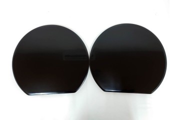 輪島塗　木製　艶やかな黒塗が上品な半月膳10点セット　共箱付き　(R-087898)