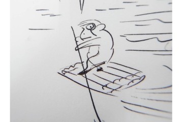 小島功　肉筆原画　漫画サンデー(2号～5号)　「コオ釈 西遊記」　漫画原稿16枚セット　(R-087899)