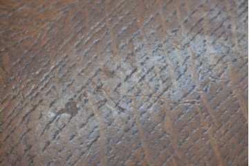 イギリスアンティーク　オーク材　彫刻入りのドローリーフテーブル　(R-087910)