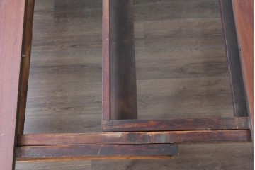 イギリスアンティーク　マホガニー無垢材　キャスター付きのエクステンションテーブル　(R-087912)