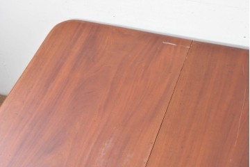 イギリスアンティーク　マホガニー無垢材　キャスター付きのエクステンションテーブル　(R-087912)