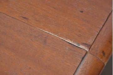 イギリスアンティーク　マホガニー無垢材　キャスター付きのエクステンションテーブル　(R-087912)