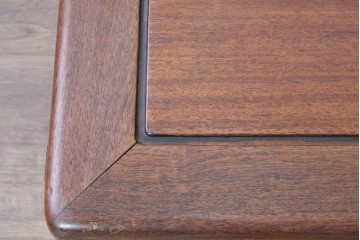 和製ヴィンテージ　上手物　指物工芸家具　花梨(カリン)材　希少な正方形の重厚な座卓　(R-087913)