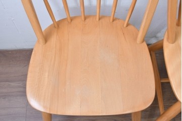 和製ヴィンテージ　飛騨産業　キツツキ　ブナ材のフープバックチェア4脚セット　(R-087915)