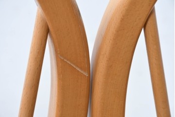 和製ヴィンテージ　飛騨産業　キツツキ　ブナ材のフープバックチェア4脚セット　(R-087915)