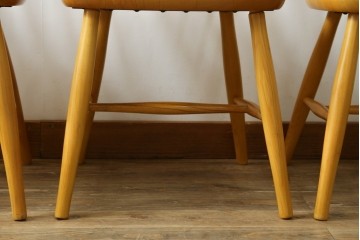 和製ヴィンテージ　飛騨産業　キツツキ　ブナ材のフープバックチェア4脚セット　(R-087915)