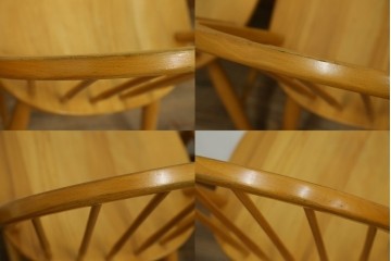 和製ヴィンテージ　飛騨産業　キツツキ　ブナ材のフープバックチェア4脚セット　(R-087915)