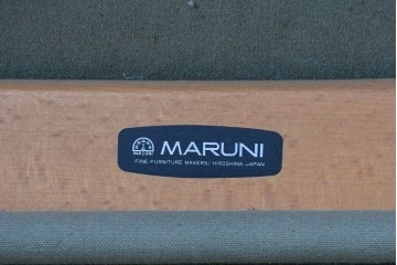 和製ヴィンテージ　激レアモデル!!　maruni(マルニ木工)　オールドマルニ(孔雀マーク)　さわやかなストライプ柄のイージーチェア3脚セット　(R-087921)